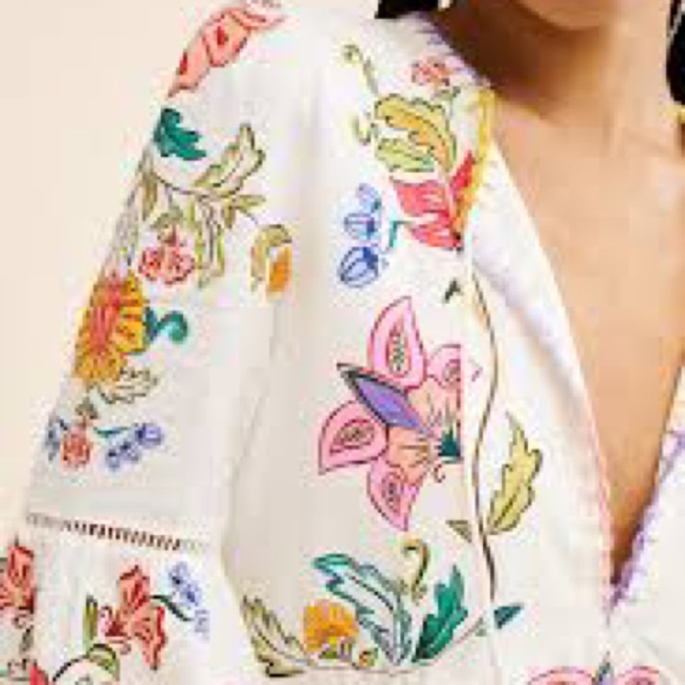 FARM Rio Cream Long-Sleeve Floral Embroidered Mini Dress - Picture 5 of 15
